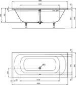 Акриловая ванна Ideal Standard 180х80 K275001 HOTLINE