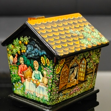 Шкатулка "Чайный домик" с ручной росписью