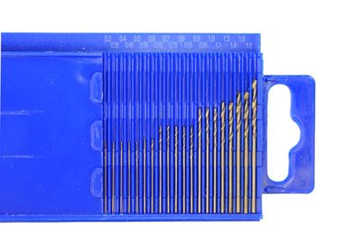 Мини-сверла, диаметр 0,3-1,6 мм, набор 20 шт., P6M5 (Белые)