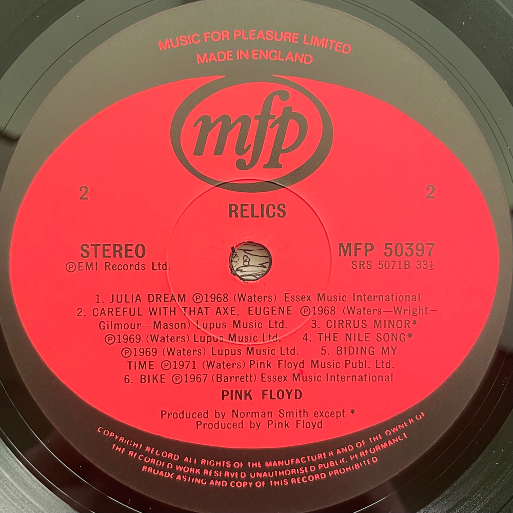 Pink Floyd ‎– Relics (Англия 1978г.)