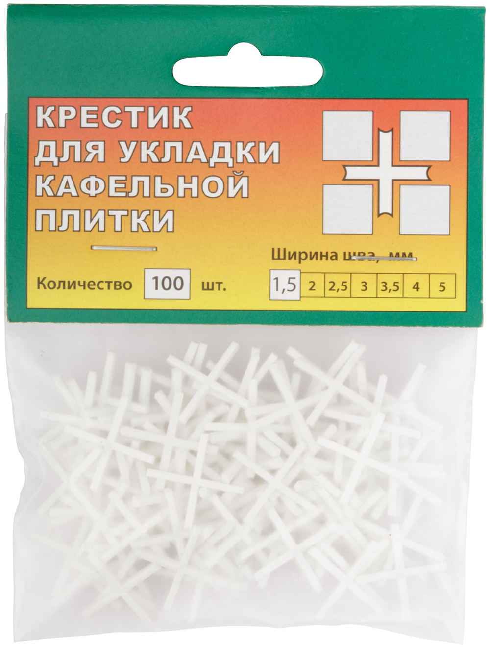 Крестики для кафеля 1,5 мм, 100 шт. 16715