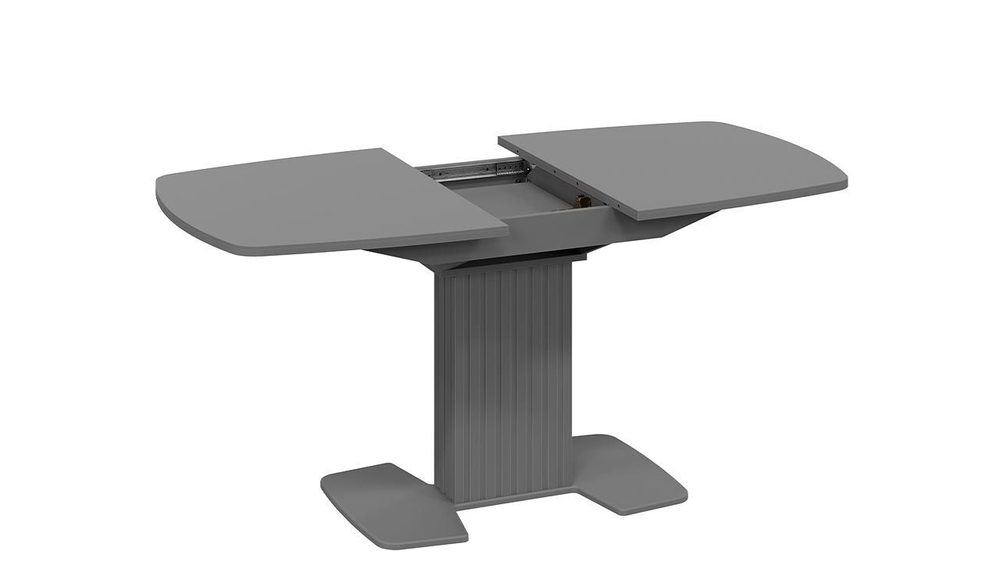 Стол кухонный обеденный раздвижной Белый глянец/Стекло глянцевое белое 130(162)х80х75 см