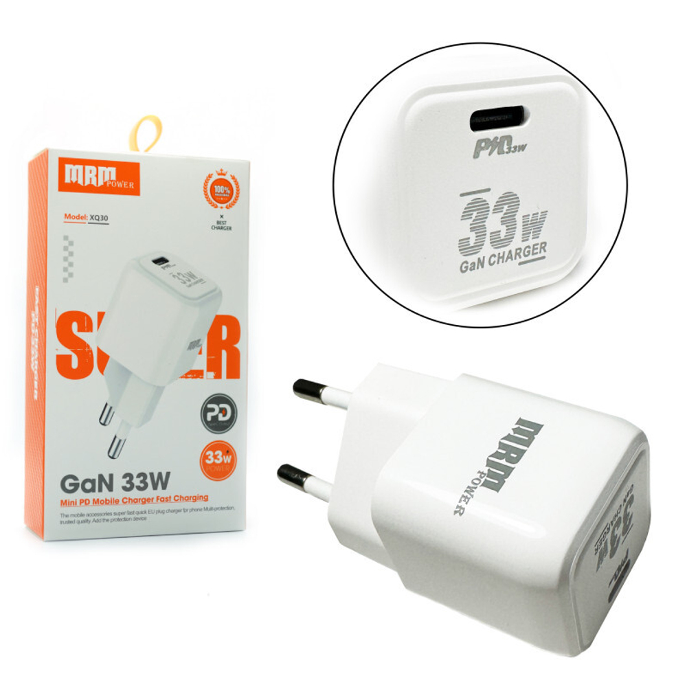 Сетевой адаптер питания XQ30 PD 33W (белый)