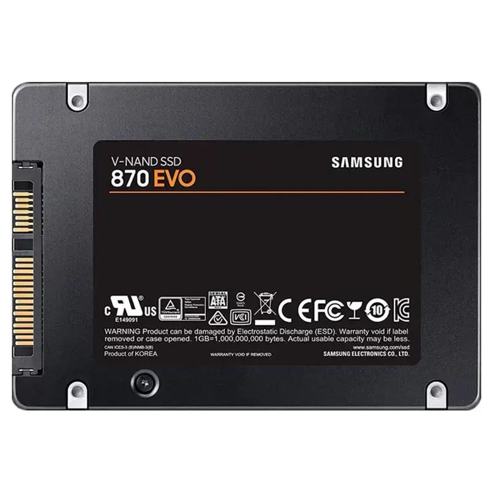 Твердотельный накопитель 250GB SSD Samsung 870 EVO 2,5" SATA3 R560Mb/s W530MB/s MZ-77E250BW