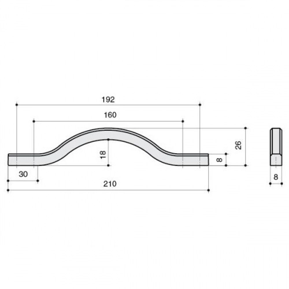 Ручка-скоба 192-160мм, отделка хром глянец