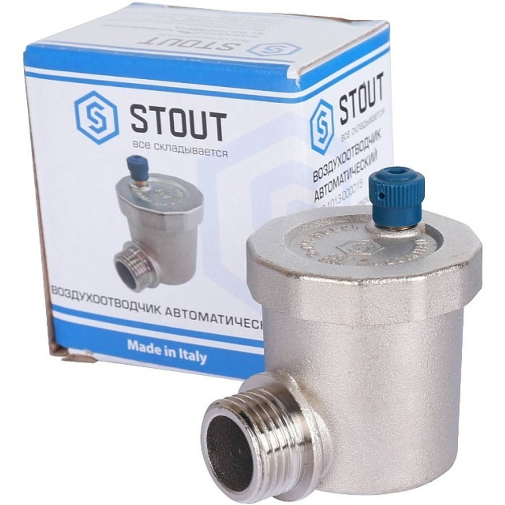 Воздухоотводчик автоматический STOUT угловой 1/2"