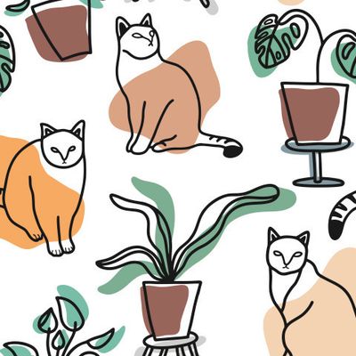 Кошки в цветах