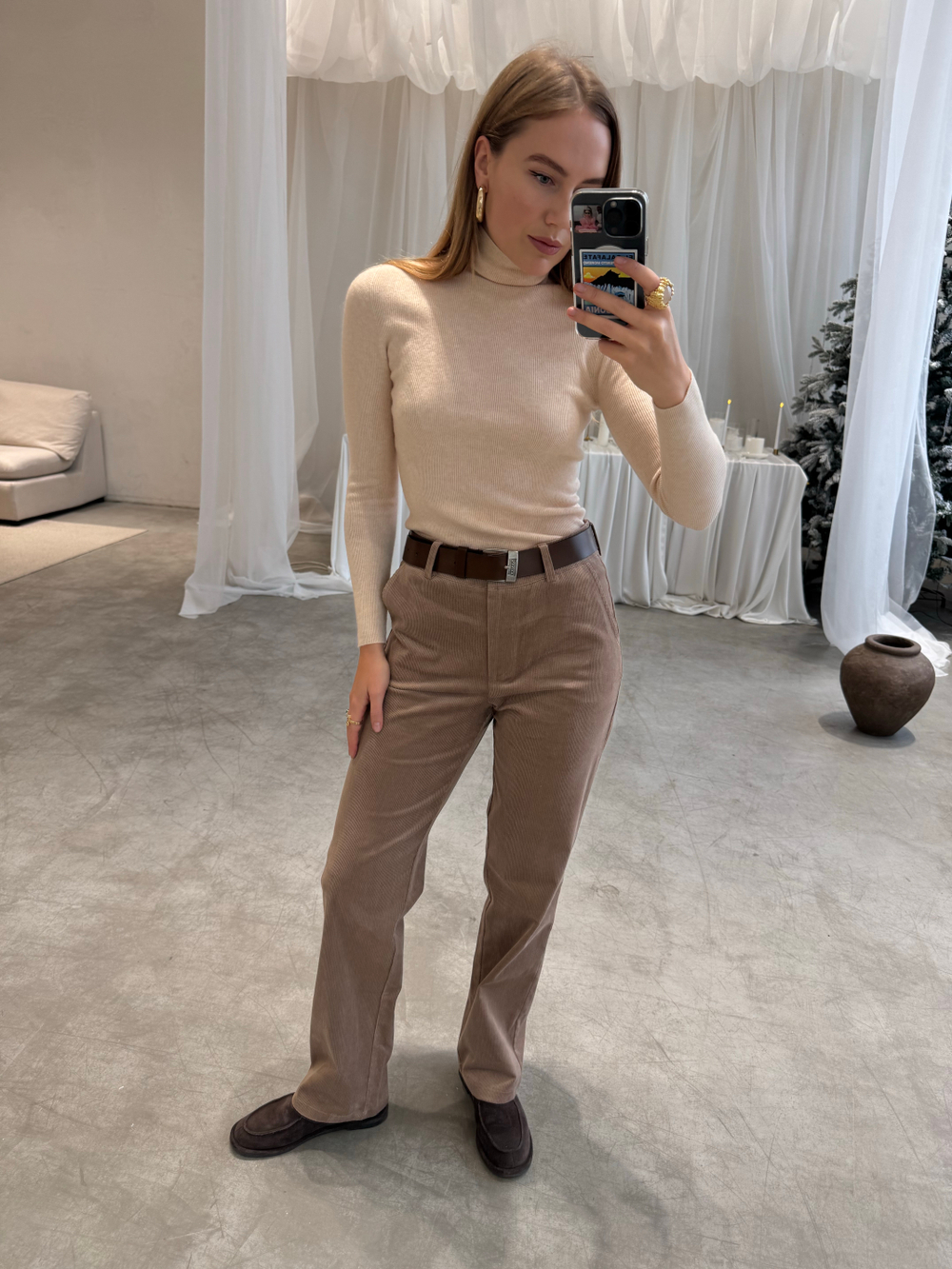 Брюки вельветовые мокко