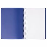 Тетрадь А5 (148x218 мм), BRAUBERG "Office PRO", гибкая, под кожу, гребень, 80 л., синяя, 111045