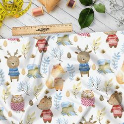 Ткань лен нежный, модный и свежий принт