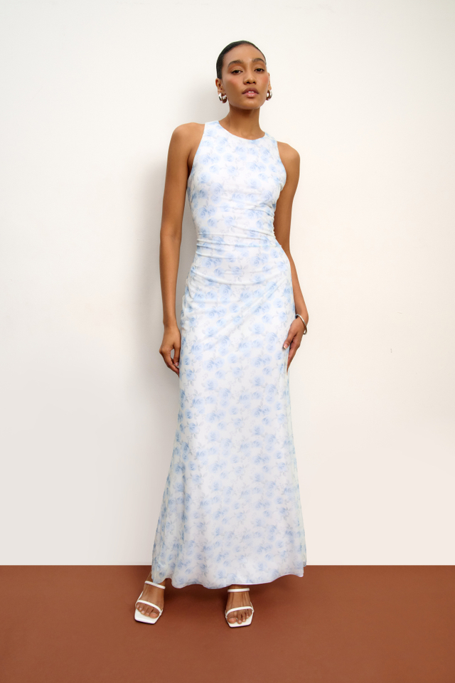 Платье из сетки с цветочным принтом