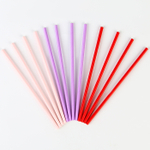 Трубочки бумажные розовый сиреневый красный 20см 12 шт.