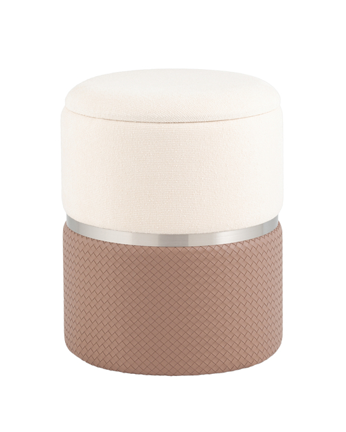 Пуф Кэрри с ящиком серебро шенилл светло-коричневый