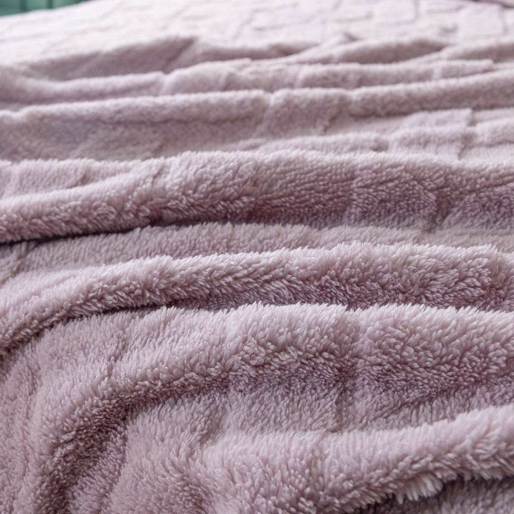 Плед СИТРЕЙД Fluffy, 150х200 см, бамбуковая микрофибра, белый, сиренево-розовый