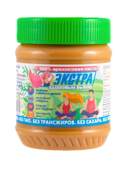 Арахисовая паста без сахара с кусочками, Экстра 340 г * 2 шт