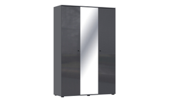 Шкаф трехстворчатый Оливия, Графит, Графит глянец