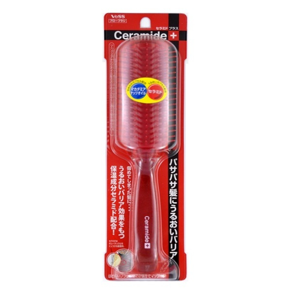 Щетка массажная для увлажнения и смягчения волос с церамидами Vess Ceramide Brush Large