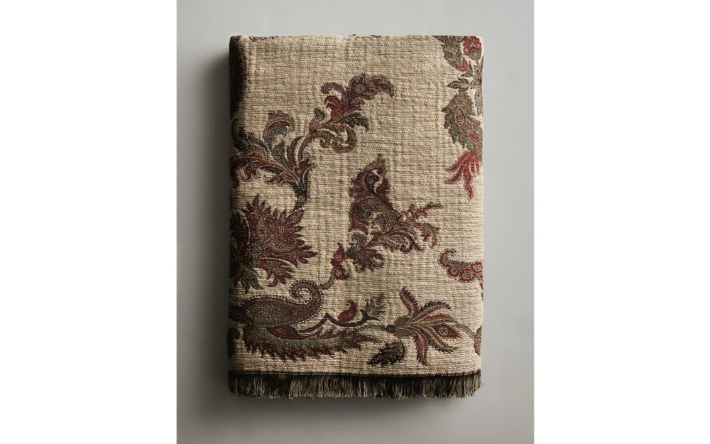 Zara Home плед из хлопка, светло-бежевый, 140x190 см