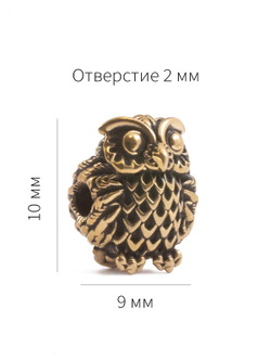 Картинка бронзовый шарм сова маленькая, характеристики.