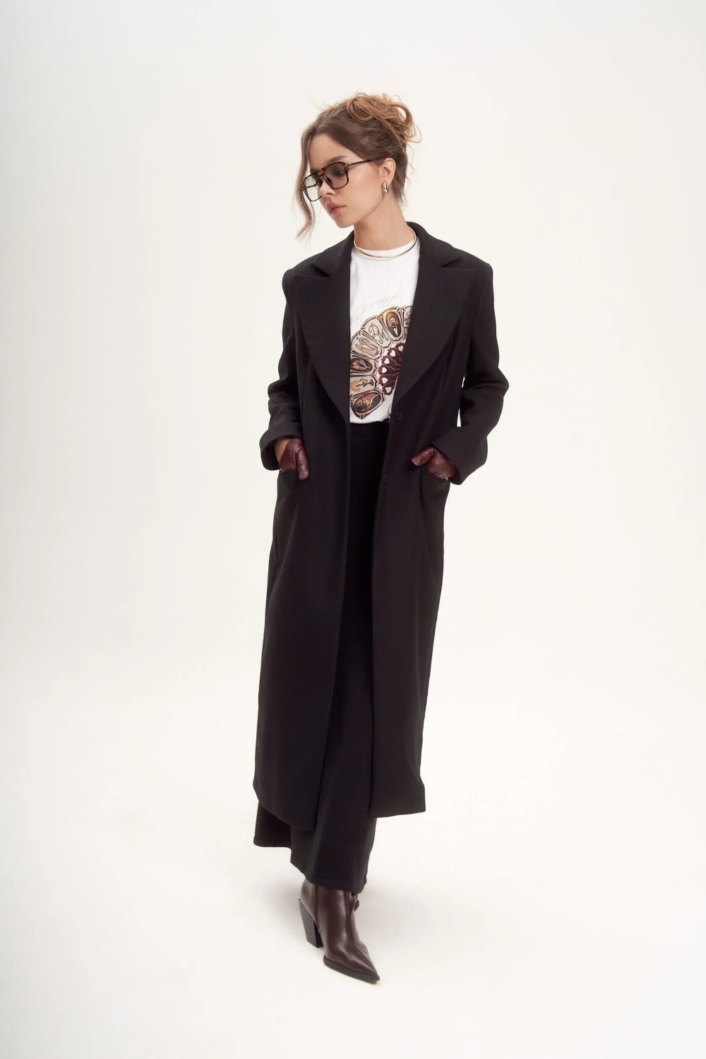 Тонкое пальто из костюмной ткани DAN MARALEX