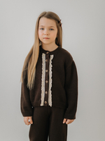 Кардиган вязаный с рюшкой, Шоколад