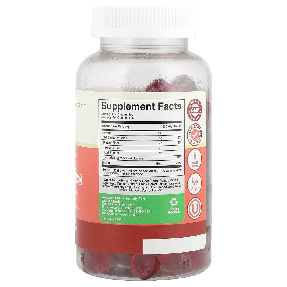 Nature's Craft, Жевательные мармеладки с клетчаткой, ягодное ассорти, 120 жевательных таблеток