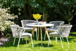 "Франческо" интерьерный стол из HPL круглый Ø90см, цвет молочный