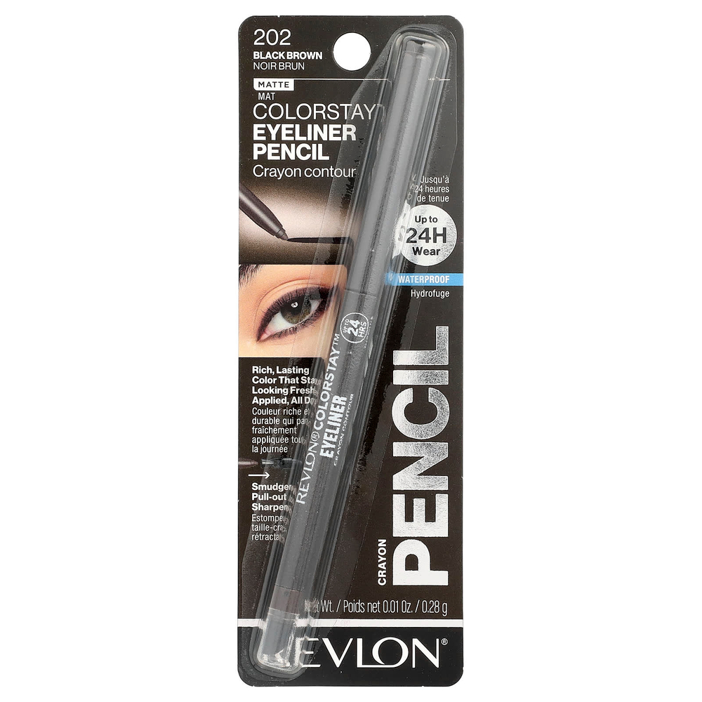 Revlon, Colorstay™, подводка для глаз, оттенок 202 черно-коричневый, 0,28 г (0,01 унции)
