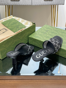 Gucci GG Mid-Heel Slide Sandal 7.5 cm