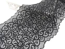 Эластичное кружево, 22см, черное (Арт: EK-2752), м