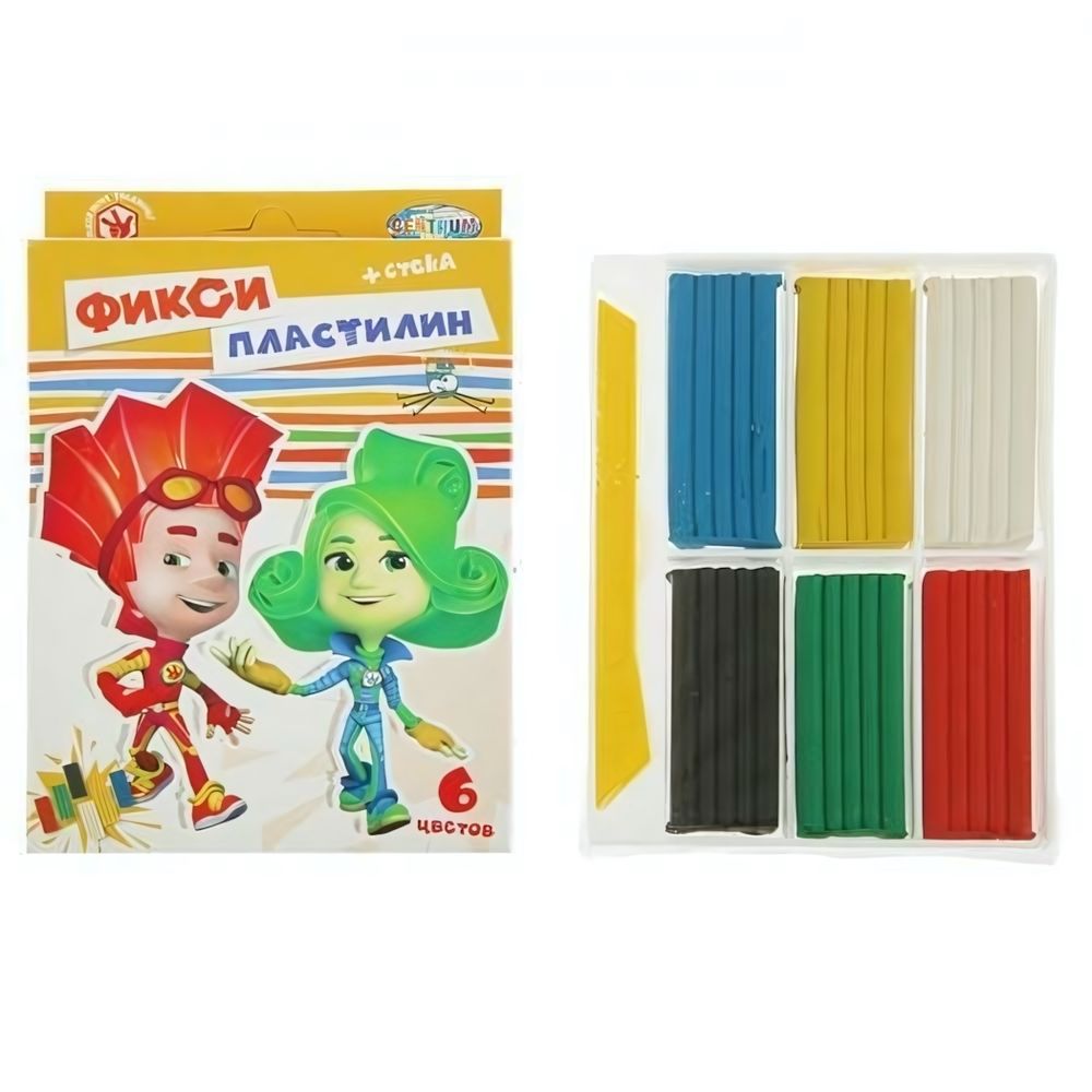 Пластилин &quot;Фиксики&quot; 6 цветов, 120 гр. со стеком (Центрум)