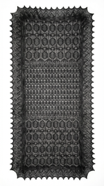 Палантин "Северные узоры" из ультрамягкого оренпуха - Черный