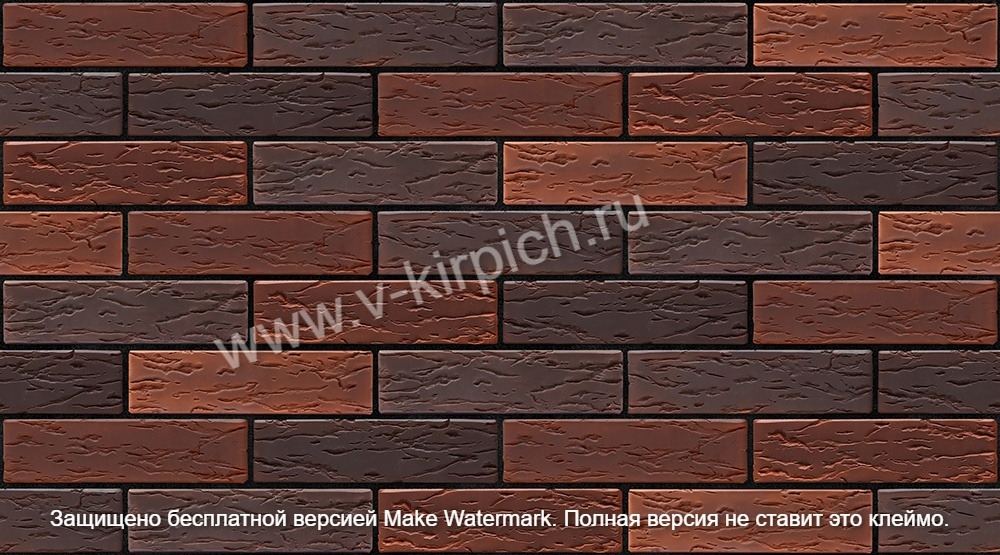 Кирпич лицевой Воротынский одинарный микс антик-кортен, руст