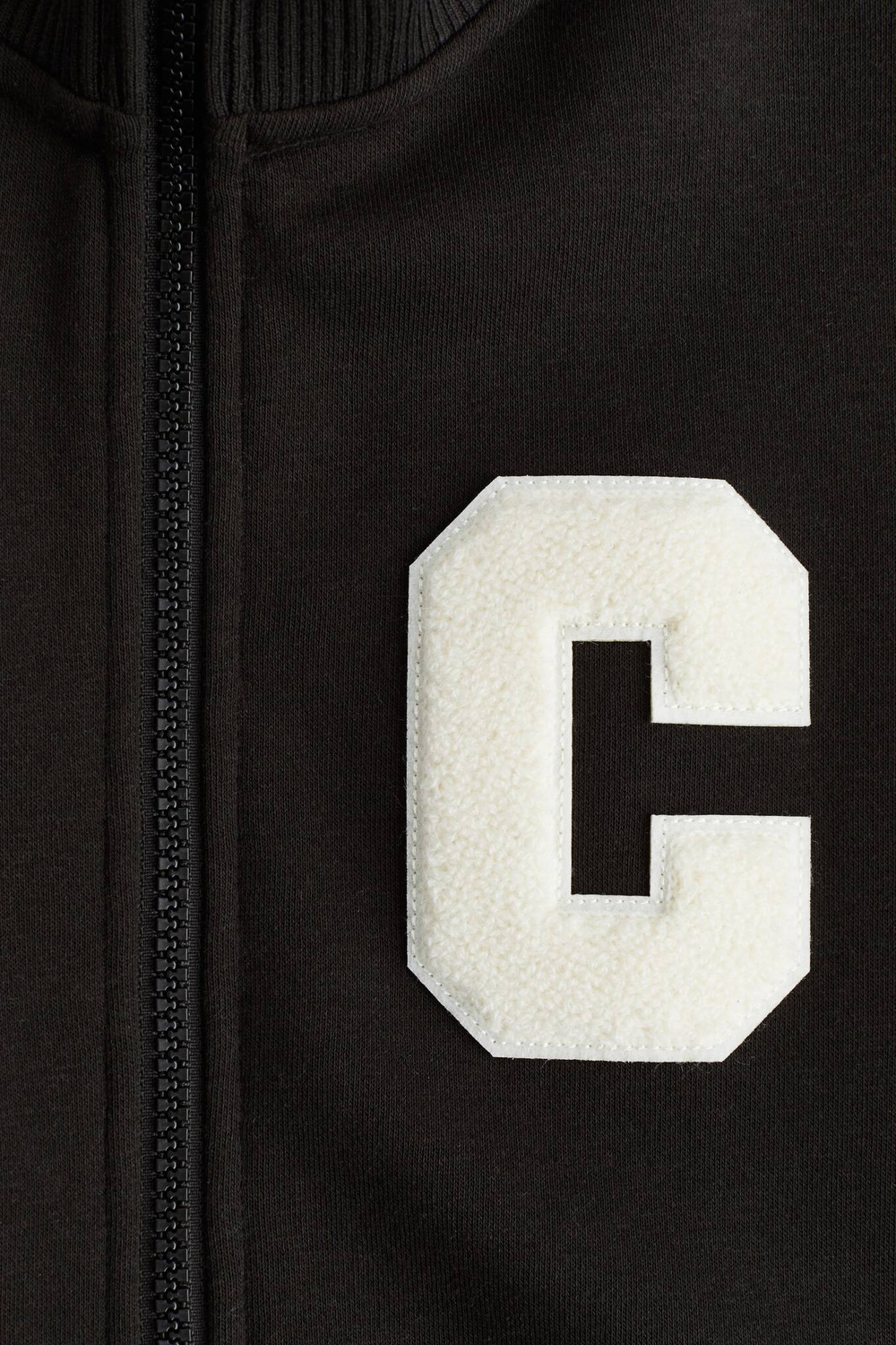 H&M Толстовка свободного кроя на молнии, черный/белый