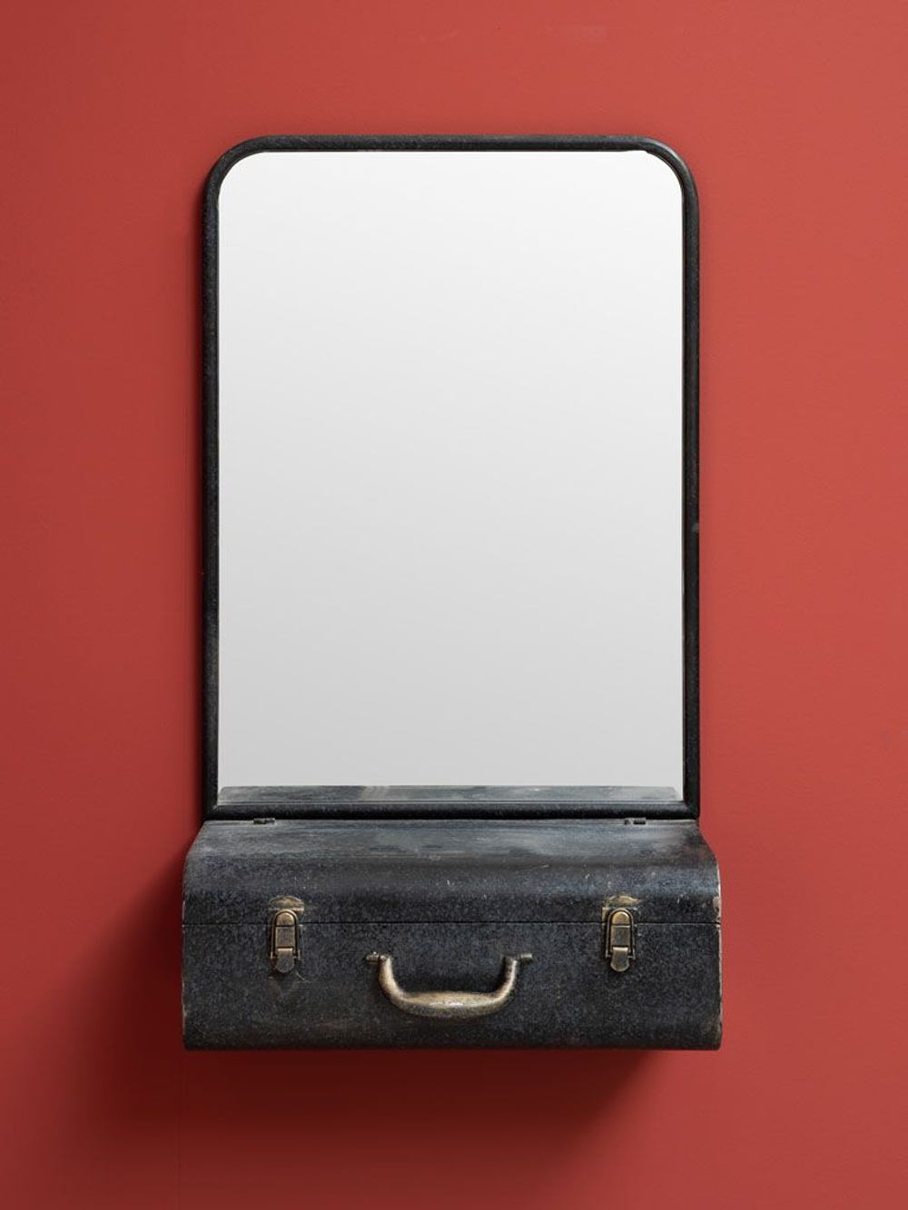 Полка с зеркалом "Путешествие" 88х27х51см Металл,зеркало