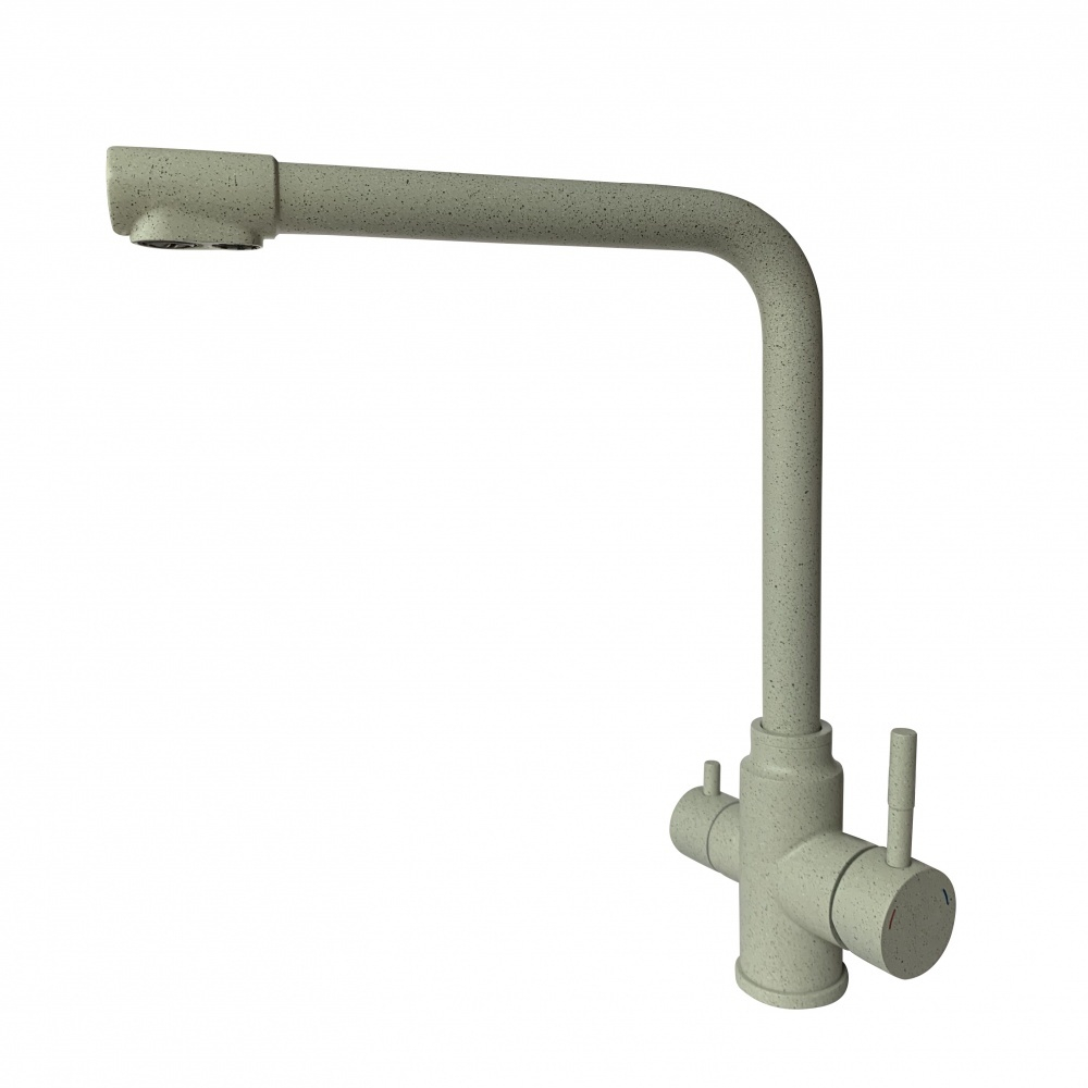 15026-H Смес. для кухни под фильт. выс. Г-обр. (НЕРЖ,БЕЖ.) ViEiR (10/1шт)