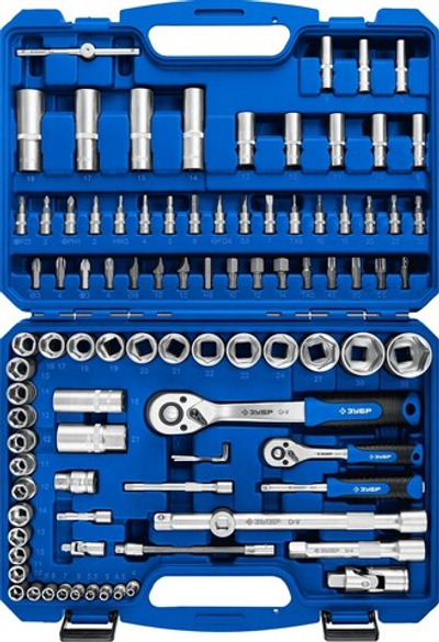 ЗУБР А-94, 94 предм., (1/2″ + 1/4″), универсальный набор инструмента, Профессионал (27635-H94)