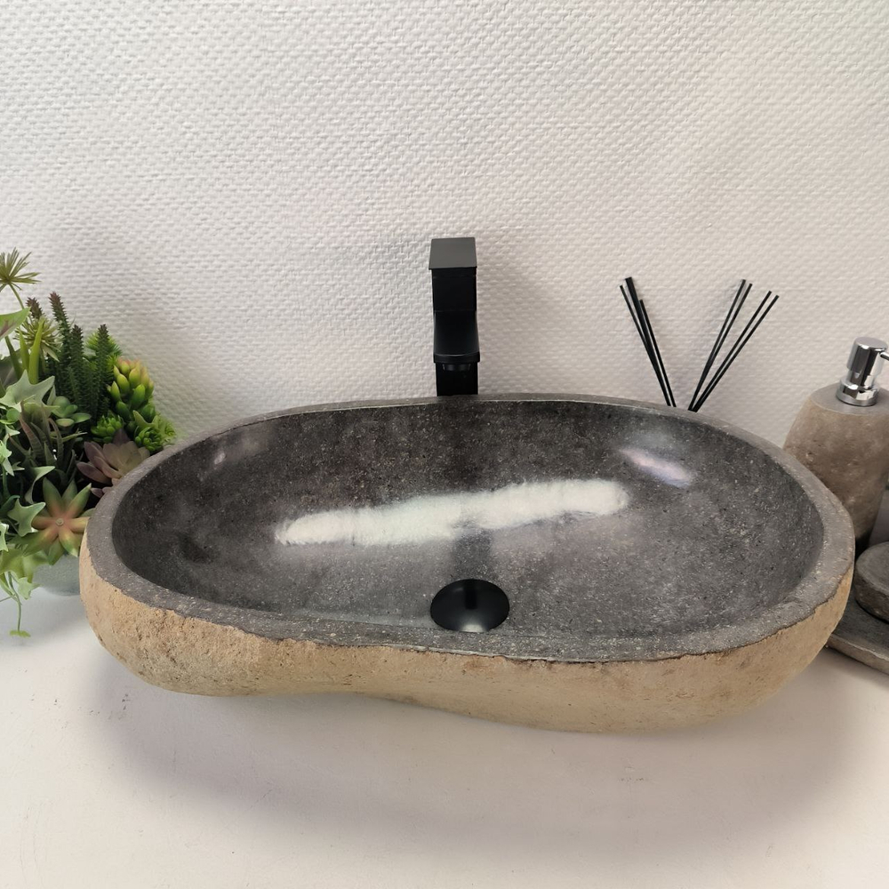 Раковина из речного камня RS-63424 (57*39*16) 0123