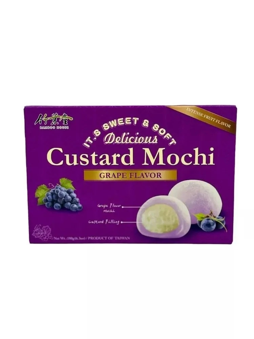 Bamboo House Custard Mochi Grape Flavor моти виноград с заварным кремом 180 гр