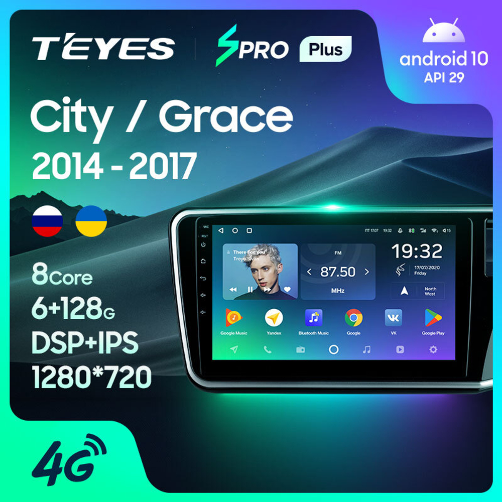 Teyes SPRO Plus 10,2" для Honda City, Grace 1  2014-2017 (прав)