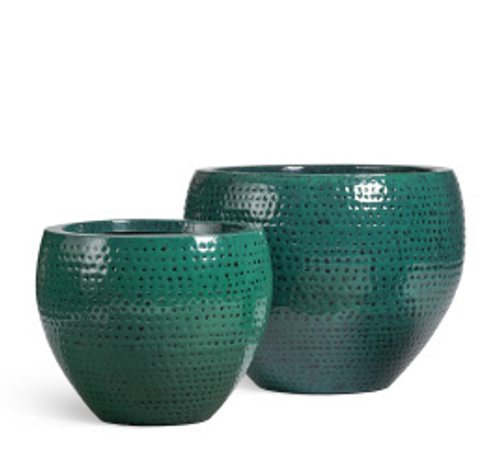 Кашпо TREEZ Effectory - Ron - Чаша Classic - Зелёно-голубой Нефрит (эмаль)