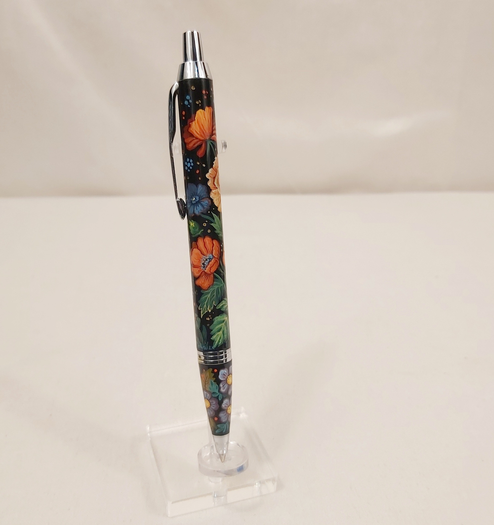 Ручка "Маки" с ручной росписью Палех в футляре