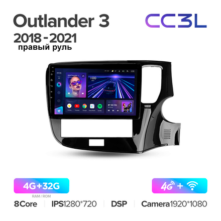 Teyes CC3L 9"для Mitsubishi Outlander 2018-2021 (прав)