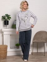 Блуза Журавлиная песня (бело-серая) Б15285-18М LT Collection