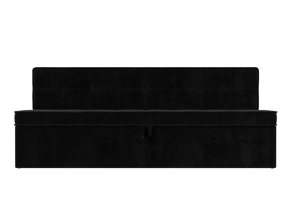 Диван кухонный прямой Техас, SEVEN 35 черный, Велюр, 113102
