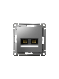 Розетка компьютерная 2-м AtlasDesign RJ45 кат.5E механизм сталь SE ATN000985