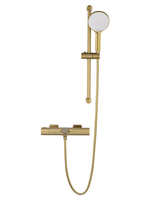 Смеситель для ванны с душевым гарнитуром и термостатом WONZON & WOGHAND SOLID, Брашированное золото (WW-C2011-A-BG)