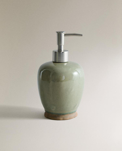 ZARA HOME ДОЗАТОР МЫЛА ИЗ СТЕКЛА, ЗЕЛЕНЫЙ