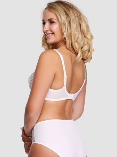 Бюстгальтер из прозрачного неэластичного вышитого тюля с мягкими чашками (Размер: 105E) (Цвет: пудровый)