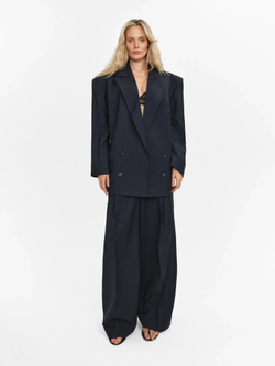 “Striped wool trousers” Брюки широкие со складками. (2)